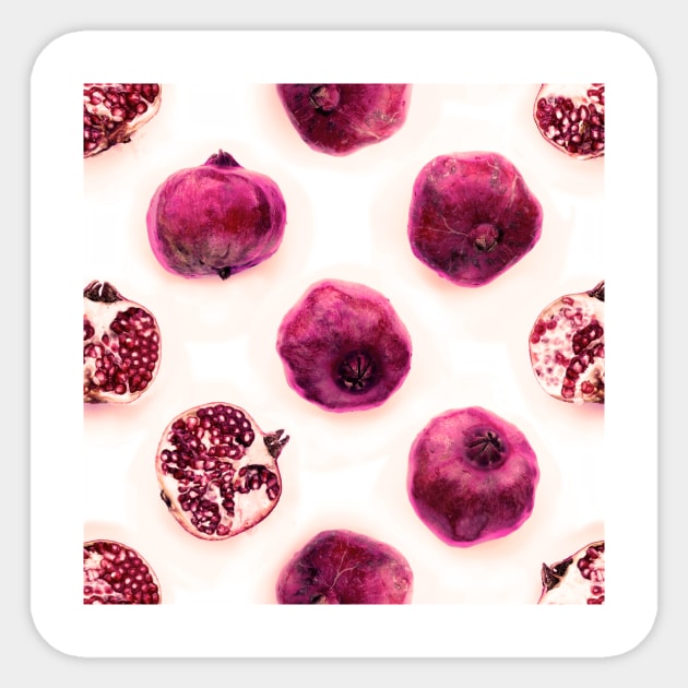 Pink Pomegranate Polka Dots Sticker by micklyn